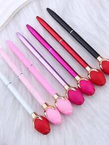 3支/套 随机颜色玫瑰花圆珠笔 - 适用于婚礼签名、婚礼回礼、情人节派对礼物、送给爱人和朋友的礼物 - 多色-混色 - 查看 4