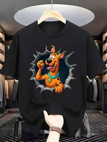 Warner Bros ¡Camisetas de Scooby que combinan comodidad informal con un toque divertido y adorable! Este mono para hombre es perfecto para actividades al aire libre, apto para todas las estaciones y una opción ideal para el día a día. - Negro - Ver 1