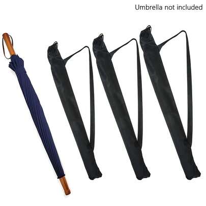 1pc Foldable Black Oxford Cloth Shoulder Strap Umbrella Storage Bag, Fishing Rod Bag, Baseball Bat Protective Cover, Outdoor Gear