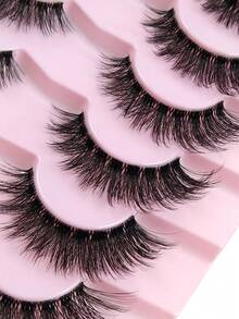 7 Pairs Clear Band Natural Look Wispy Curly False Eyelashes Cat Eye Fake Lashes Strip Transparent Band Fluffy Lashes Natural Fluffy Crossed Strip Lashes,Lashes,Eyelashes,Fake Lashes - Criss Cross lashes - View 4