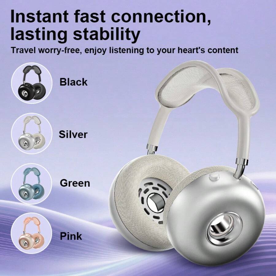 无线蓝牙耳机，蓝牙5.4，封闭式设计，可调节头带，内置麦克风 - 彩色 - 查看 1