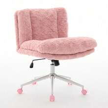 Vanity Stools - Pink + Faux Fur + Foam - View 11