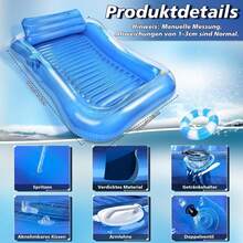 Adult Sprinkler Floating Bed, Amphibious Inflatable Floating Mattress, Sunbathing Lounger, Water Resting Chaise Lounge With Headrest, Comfortable Lying, Made Of PVC, Anti-Slip Texture, And Stable, Portable For Pool Party, Beach Vacation, Sunbathing - Multicolor - View 3