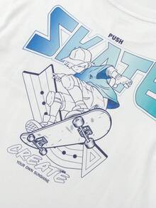 Balabala 男童短袖T恤，纯棉面料，吸湿速干夏季上衣 - 本白 - 查看 5