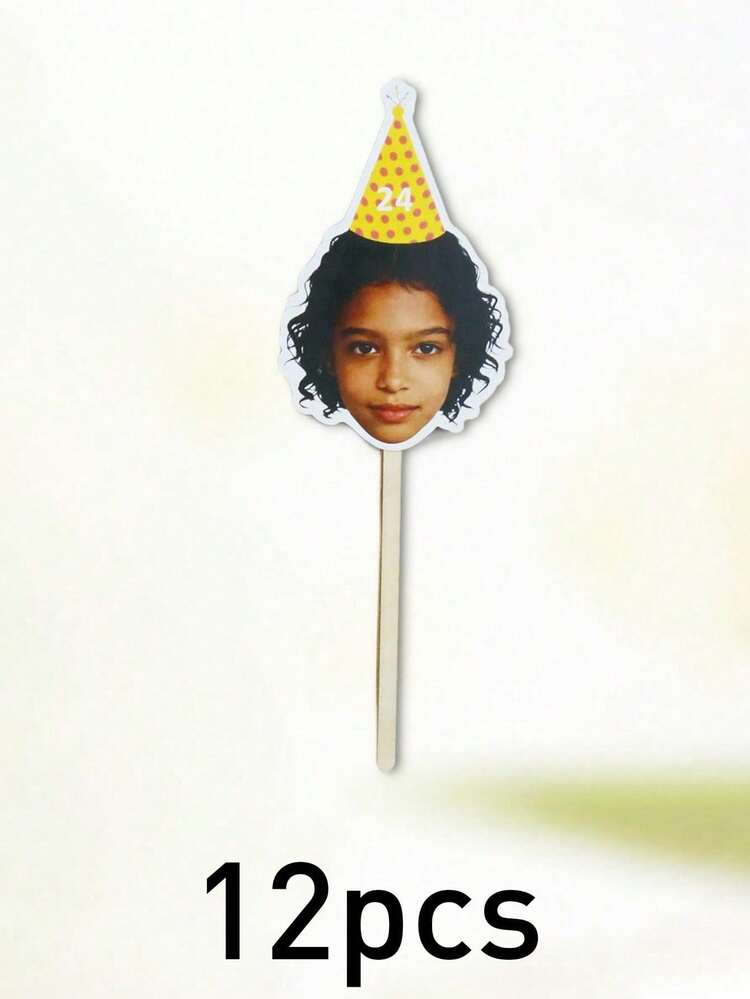 Custom Photo Cupcake Toppers, Birthday Cakes And Party Decor, Personalized Face And Age Cake Picks For Dessert Tables, Customized Celebration Cake Decorations For Family Moments And Friend Gatherings, Customizable Name And Number Design, Pet Picture - Style B - View 15