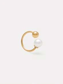 TuEzra 1pc Elegant Stainless Steel Pearl Ring For Women Valentine's Day Mother's Day Dating Gift And Daily Decoration 18K Gold - Pearl Ring - View 6