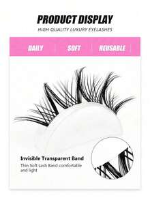 5 pares de pestañas falsas con diseño de picos de dibujos animados, pestañas cruzadas transparentes, pestañas postizas para uso diario y todas las ocasiones - Pestañas Cruzadas - Ver 2