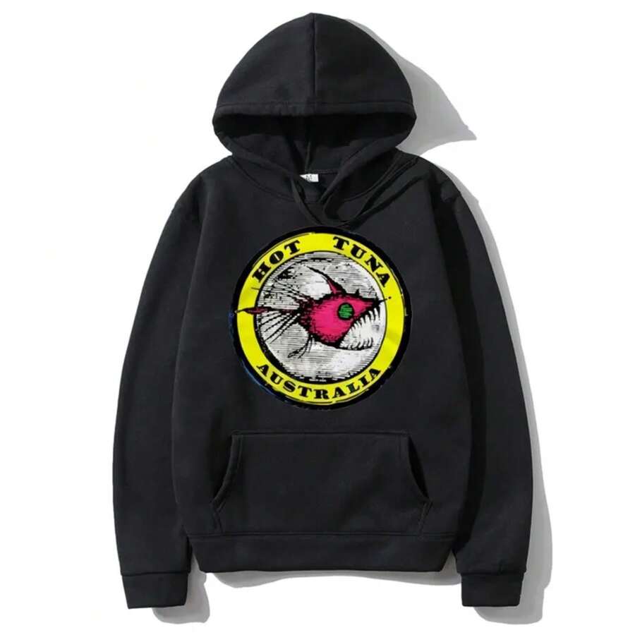 sweat-shirt à capuche vintage Tuna Surf Surfing Surfs Up, pour hommes et femmes. Sweat-shirt décontracté et ample pour surfeurs et plage. Streetwear décontracté pour hommes. - Gris pâle - Voir 1