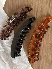 3/1PC Temperament Large High Ponytail Clip, Naturally Fluffy And Hair Enhancing, Banana Clip With Teeth On The Back Of The Head, Anti Slip Vertical Clip - Multicolor - View 5