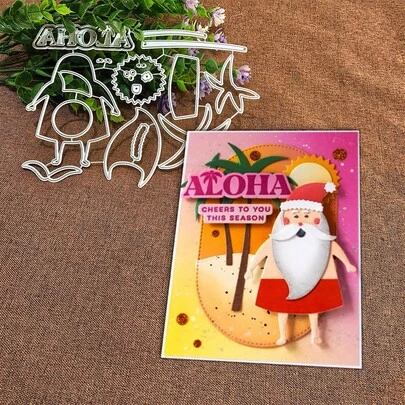 Creative Santa Claus Dies, DIY Scrapbooking Album And Embossing Stencil, Greeting Card Making Tool, Card Paper Cutting Crafts ,Gift Card Making Template Die Cuts.