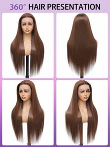 VIOLLY [Half Wig Human Hair ]Women's Put On And Go Glueless Wig 12Inch Straight Natural Black Bob Wig With Baby Hair 5x5 Pre Cut Lace Closure Wig Chocolate Brown Wig Natural Hairline Pre-Bleached Breathable|Lightweight |Non-Irritating 8-34Inch Gift Ideas For Women - S4 - View 7