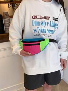 Nueva bolsa de cintura de patchwork para mujer, bolso bandolera, bolso de pecho de moda - Multicolor - Ver 8