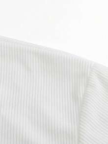 Men's Corduroy Crewneck Sweatshirt Spring/Autumn Solid Color Casual Versatile Long-Sleeve Pullover Sports Shirt Comfortable Fabric Round Neck - 白色 - 查看 3