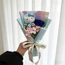 1 Bouquet Of Sanrio Hello Kitty Artificial Flowers, Beautiful Couple's Hand Bouquet - Perfect For Holiday Gifts, Mother's Day Gifts, Easter Gifts - Multicolor - View 7