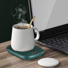 Electric Coffee Cup Heater, Automatic Desktop Shut-Off, USB Port, Tea Cup, Milk/Beverage Cup, 3 Temperature Settings. - Green - View 1