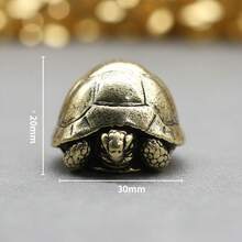 Vintage Solid Brass Turtle Sculpture – Antique-Style Desktop Ornament, Turtle Shell Pattern Office Desk Decoration, Handcrafted Metal Ornament. - 1PC - View 5