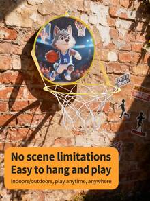 No-Drill Hanging Children's Basketball Hoop, Indoor Foldable Wall-Mounted Basketball Rim, Boys' Sports Educational Physical Training Toy, Back To School Outdoor Activity Gift, Thanksgiving Christmas Halloween Birthday Surprise Gift Set (Ball Not Included) - Multicolor - View 7