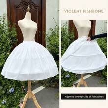 Luxury Satin Waist Ball Gown Hoop Petticoat, Fluffy Crinoline Underskirt For Wedding Bridal Dress, Extra Full Tulle A-Line Puffy Slip Bouffant - White - View 2