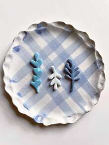 叶子和树枝造型的聚合物粘土切割器，白色植物形状，DIY耳环、波西米亚风首饰、春季礼物等工艺工具 - 白色 - 查看 4