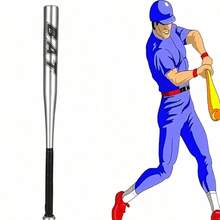 Baseball Bat Aluminum 25" 64cm Strong Training Silver, Outdoor Training And Practice Or Home Protection. - Silver - View 5