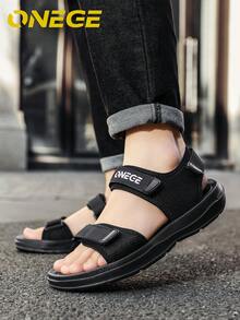 1 Pair Men's Anti-Slip Sandals, Summer Outdoor Fashion Driving Casual Beach Shoes - Black - View 6