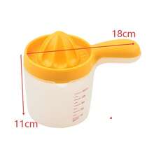 1pc Creative PP Manual Juicer | Household Multi-Function Lemon And Fruit Juicer With Measuring Cup Separator - Yellow - View 7
