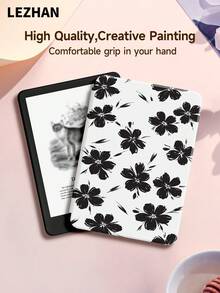 1个莲花印花保护套，适用于 Kindle 2024、Kindle NK 11/Kindle 儿童版/Kindle Paperwhite 5，电子书阅读器保护套，带自动唤醒/睡眠功能，纤薄便捷，完美贴合保护您的阅读设备，浪漫又实用的礼物。 - 彩色 - 查看 3