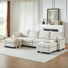 Sofas & Couches - Beige + Chenille + Foam+Spring + 6 Seat - View 7