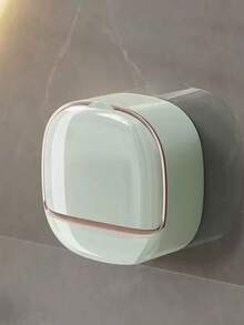 Light Luxury Drainage Soap Dish, Wall-Mounted Drill-Free Storage Rack, Hanging Bathroom Soap Holder With Flip Cover, Soap Box - Multicolor - View 15