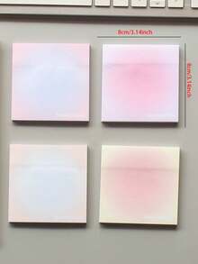 1pc Gradient Sticky Notes, Minimalist Japanese Style, High-Quality, Adhesive Memo Pads, Suitable For Students, Casual Style, Back To School Essential (50 Sheets Per Book, Random Color/Design) - Pink - View 15