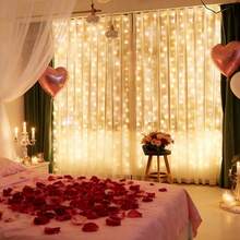 1 Stück LED Vorhanglichter mit Fernbedienung, bezaubernde Lichterketten für Hochzeitsdekoration - USB betrieben, 8 Beleuchtungsmodi, für Zuhause Schlafzimmer Fenster Wand, geeignet für Einzelparty, Hochzeit, Geburtstag, Party, Valentinstag Dekoration, Saisonale Dekoration, Feiertags Beleuchtung - USB-Vorhanglicht - Übersicht 7