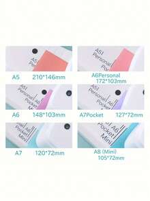 3-Hole Punch, Suitable For A5, A6, A7 Size, 8-Page Capacity, Applicable For Daily Planners, Scrapbooks, Adjustable Hole Puncher - Multicolor - View 12