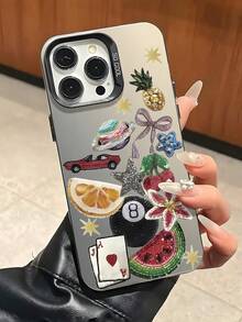 全新创意时尚IMD激光手机壳系列，Y2K风格混合趣味贴纸图案，经典混合材质，防震防滑，兼容 17/17Air/17Pro/17ProMax、16/16Plus/16ProMax、15、14、13、12、11系列，也适用于Galaxy S22、S23、S24、S25 Plus Ultra系列，是复活节礼物、圣诞节/万圣节装饰/生日礼物的理想之选，送给情侣、女朋友、男朋友、朋友或自己都非常合适。 - 黑色 - 查看 2