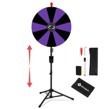 WinSpin 24" Pop Up Displays Spinning Prize Wheel Adjustable Height DIY Modular Spin Doodle Game For Events - Black & Purple - View 1