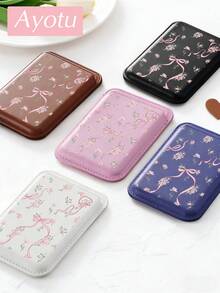 Ayotu 1 chiếc ốp lưng điện thoại kiêm ví từ tính hình hoa và nơ, tương thích với iPhone 12 13 14 15 16 Pro Max Plus Mini, có khe đựng thẻ, thích hợp làm quà tặng cho mẹ, gia đình, bạn bè, sinh nhật, lễ hội, có các màu hồng, trắng, xanh dương, đen, nâu. - Nhiều màu - Xem 3