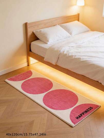 1pc Faux Wool Geometric Print Area Rug/Doormat, Soft & Comfortable, Machine Washable, Suitable For Bedroom, Study, And Multiple Scenes, Bedroom Carpet