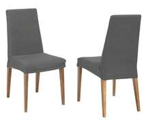 Pack Funda de Silla ajustable modelo KYOTO de VALENTIA HOME, Elástica, Desmontable y Lavable – Pack de 2, 4, 6. Variedad de colores. Perfectas para Comedor y Cocina - ANTRACITA - Ver 5