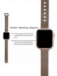 1条深棕色真皮表带,时尚休闲,兼容 38mm、40mm、41mm、42mm、44mm、45mm、46mm、49mm,男女日常商务佩戴皆宜,兼容,时尚智能手表表带,兼容,圣诞节送礼佳品 - 深棕色 - 查看 5