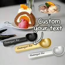 Customized Ice Cream Scoop, Custom Carved Text, Personalized Gift, Fun Carved Ice Cream Scoop Small Gift, Customizable Name And Text, Suitable For Families And Restaurants, Household Items, Kitchen Supplies - Multicolor - View 13