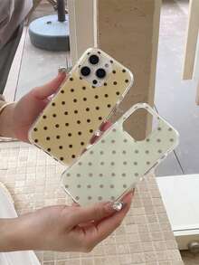 1pc Minimalist All-Over Polka Dot Phone Case Compatible With IPhone 17, 17 Pro Max, New 14, 13, 12 Pro, 16 Pro, Creative Korean Style Elegant Design - Multicolor - View 6