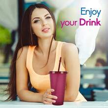 2/4 Packs Reusable Plastic Cup, 24oz/710ml Drinkware Tumblers, Coloured Cups Tumblers With Lids And Straws, Plastic Bulk Iced Plastic Cold Water Tumblers, Iced Coffee Cups, Travel Mug Party Tumbler - Multicolor - View 7