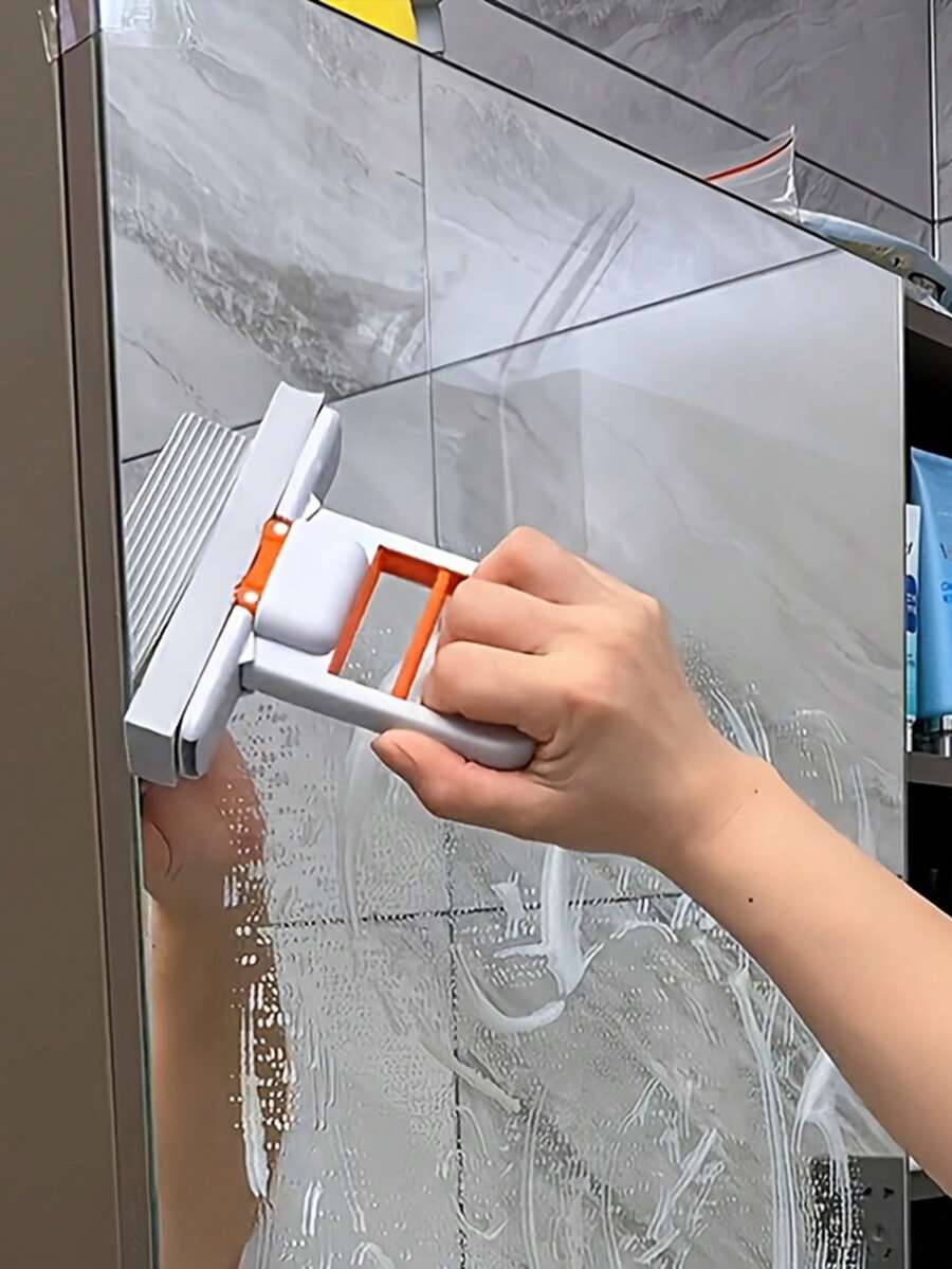 1套拖把+海绵，迷你手持式软拖把 - 可伸缩、可折叠，节省空间，适用于家庭、办公室、浴室和厨房，小巧的桌面清洁器，多功能迷你拖把，免手持海绵拖把，干湿两用，日常清洁，家居收纳，宿舍必备