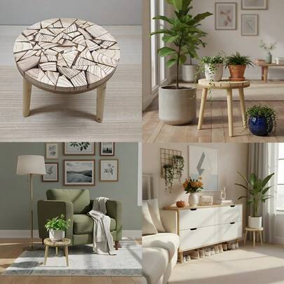 Wood Plant Stands Indoor, Single Plant Stand For 11.6 Inch Pots, Mid-Century Modern Plant Stool, Tall Plant Stand For Large Plants For Living Room, Balcony, Office (Off-White)