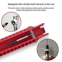 Kit de herramientas de reparación de fregadero y grifo ajustable de 8 en 1, herramienta de instalación de fregadero multifunción antideslizante para baño, inodoro, fregadero de cocina y reparación de plomería - Llave de baño - Ver 9