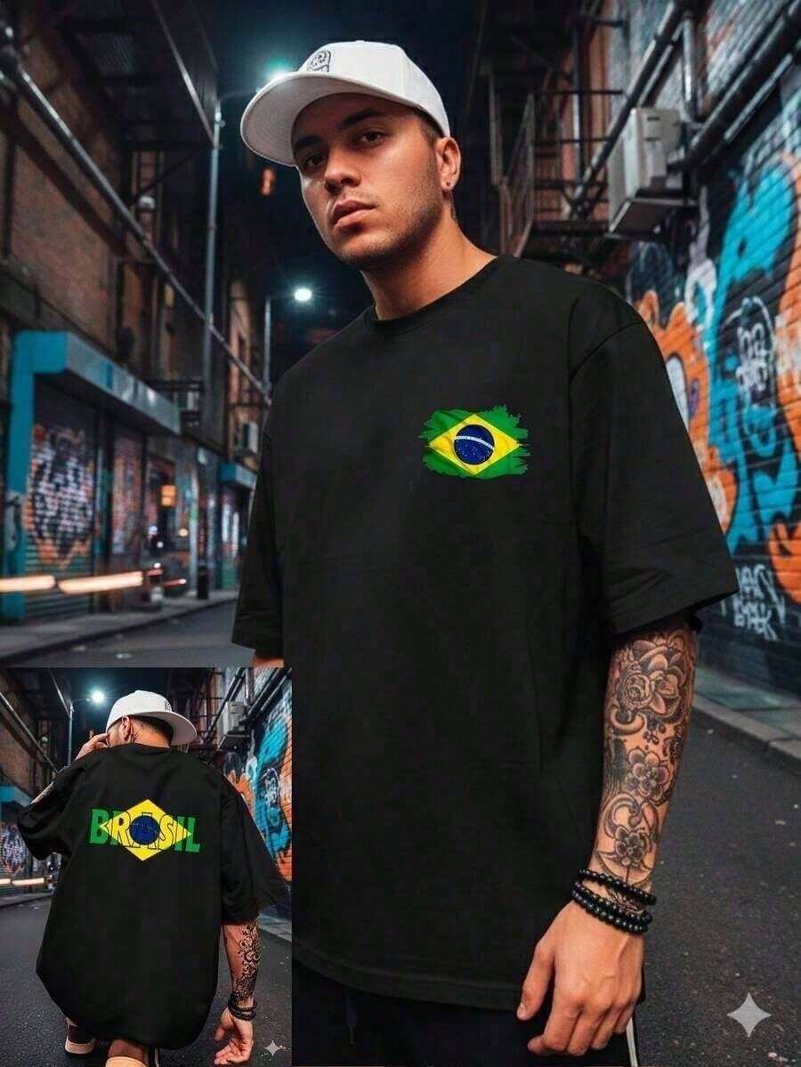 Unisex 2026 Brazil World Cup T-Shirt | Brazilian Flag Shirt, Brasilcore Streetwear, Premium Fan Shirt - 黑色 - 查看 1