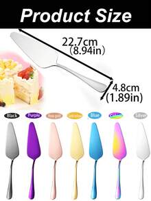 1pc Stainless Steel Baking Spatula, Triangular Cheese Knife, Pie Cutter Blade With Serrated Edge Baking Tool, Cake Slicer, Icing Spatula, Suitable For Kitchen, Restaurant, Party, Dishwasher - Multicolor - View 7
