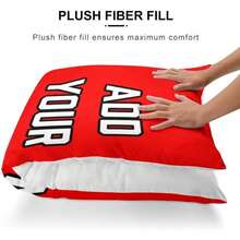 Custom Body Pillow Upload Your Photo/Text/Art, Personalized Long Pillowcase, Couples, Anime Fans, Birthday/Wedding Keepsake, Red, 20x54 - 黑色 - 查看 3