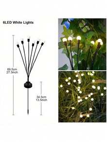 6/12 LED Solar Powered Outdoor Lights - 8 Lighting Modes Solar Swinging Lights For Yard Patio Pathway Garden Decor Camping Christmas - Solar-powered Fireflies - View 14