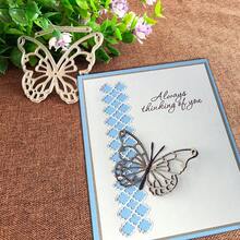 Troqueles de mariposa creativos, plantillas de estarcido para álbumes de recortes DIY y tarjetas de felicitación, herramientas para hacer tarjetas, troqueles de corte de papel para manualidades, plantillas de troquelado para hacer tarjetas de regalo. - plata - Ver 6