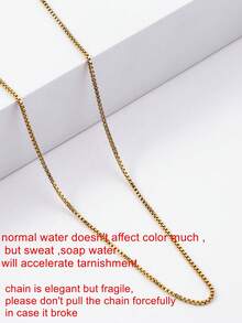 MECYLIFE 1 件个性化 3D 粗体 3D 字母吊坠配不锈钢蛇链女式不对称字母项链，时尚 - 盒仔鏈 - 查看 4